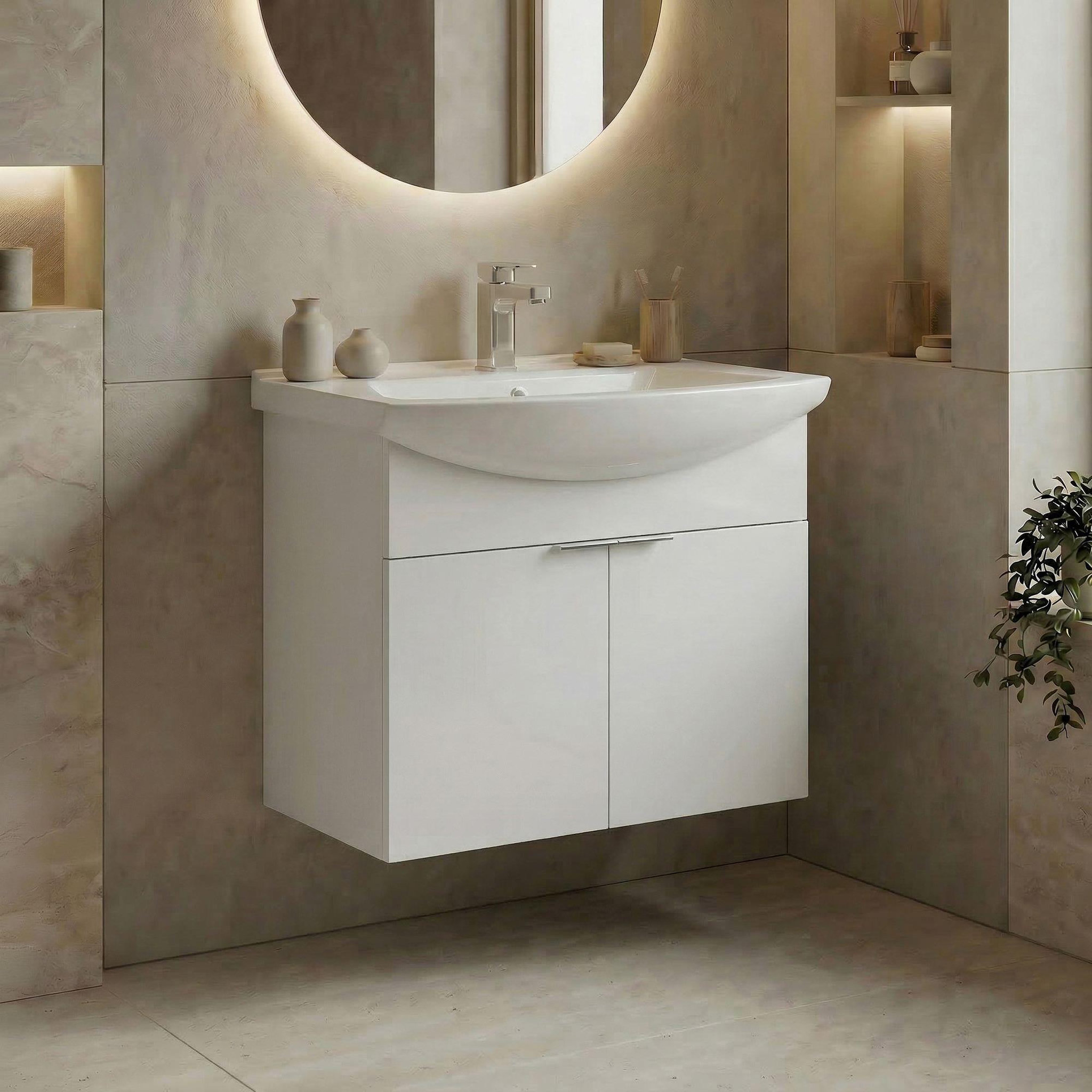 Voir la diapositive 2 : Habitat et Jardin Meuble Vasque  Purus 65  - 65 x 50 x 58 cm - White