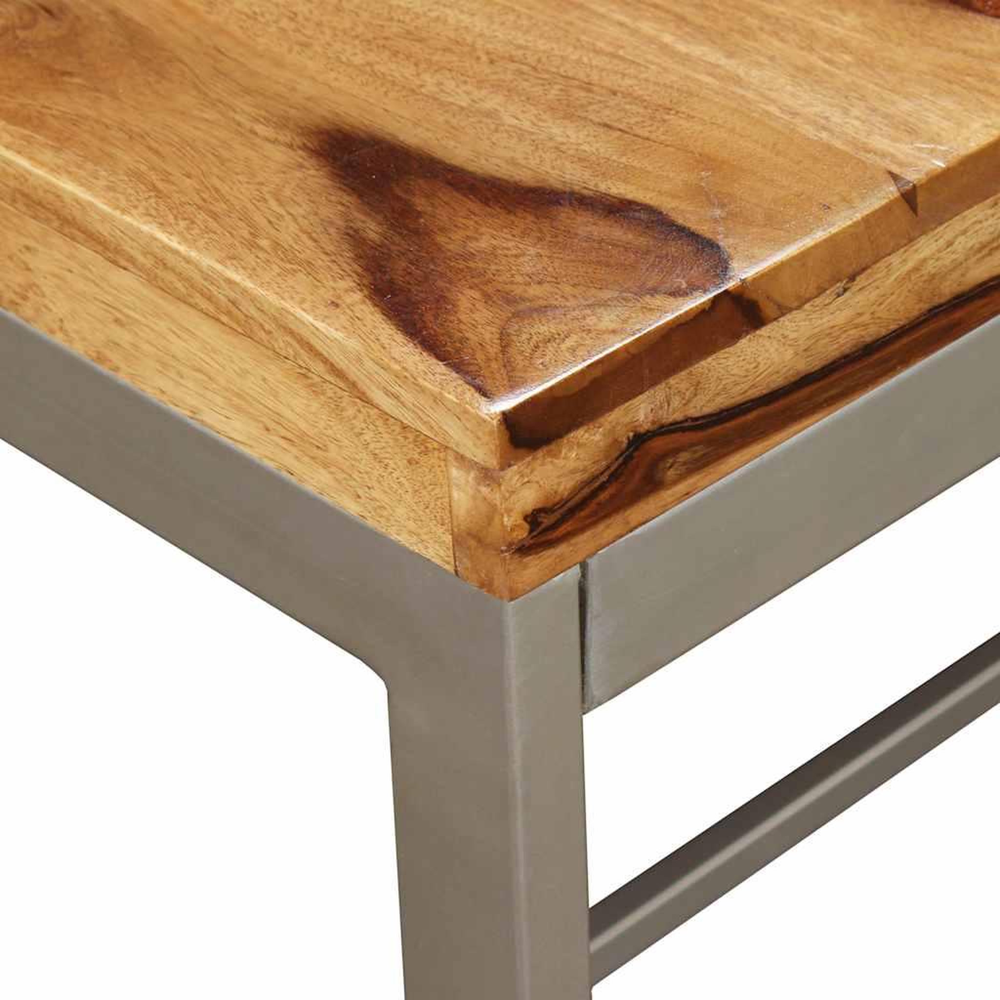 Voir la diapositive 5 : VIDAXL Table a manger bois massif et acier 180 cm
