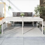 VIDAXL Table de jardin blanc 203,5x100x76 cm bois massif de pin