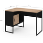 Voir la diapositive 5 : ID MARKET Bureau d'angle ROB noir et façon hêtre niche de rangement et porte design industriel