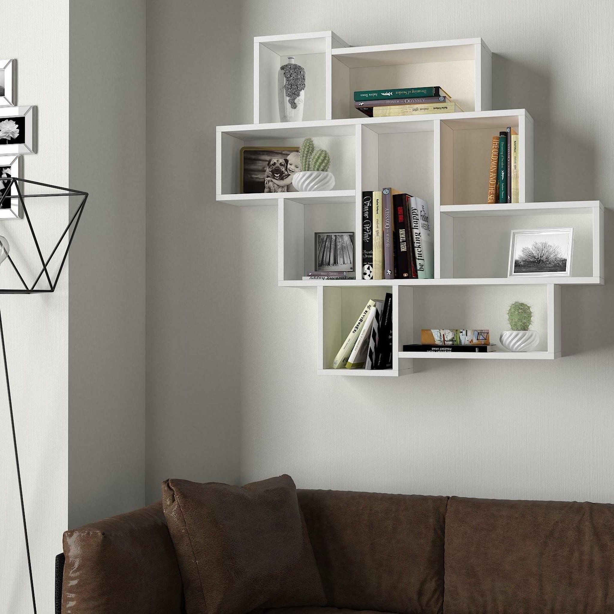 Voir la diapositive 3 : Habitat et Jardin Étagère murale en bois  parola  - 115 x 15 x 103 cm - blanc