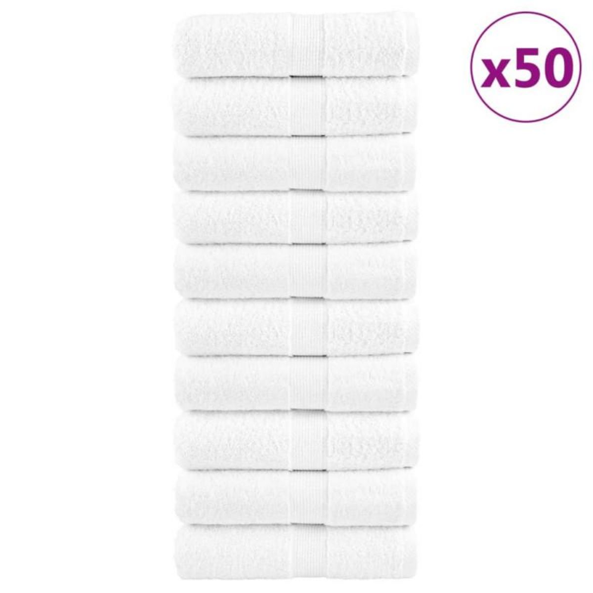 VIDAXL Serviettes de visage de qualité supérieure SOLUND 50 pcs blanc