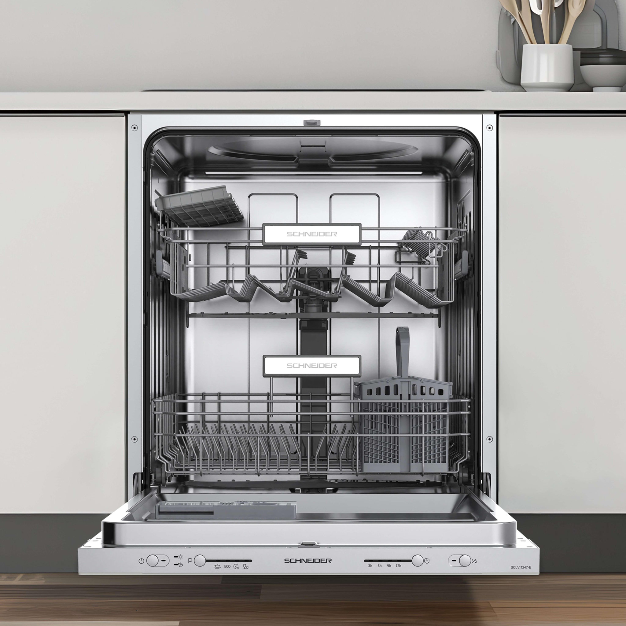 Voir la diapositive 2 : SCHNEIDER Lave-vaisselle full intégrable 13 couverts - SCLVI1247-E