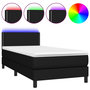 Voir la diapositive 2 : VIDAXL Sommier a lattes de lit avec matelas et LED Noir 80x200cm Tissu