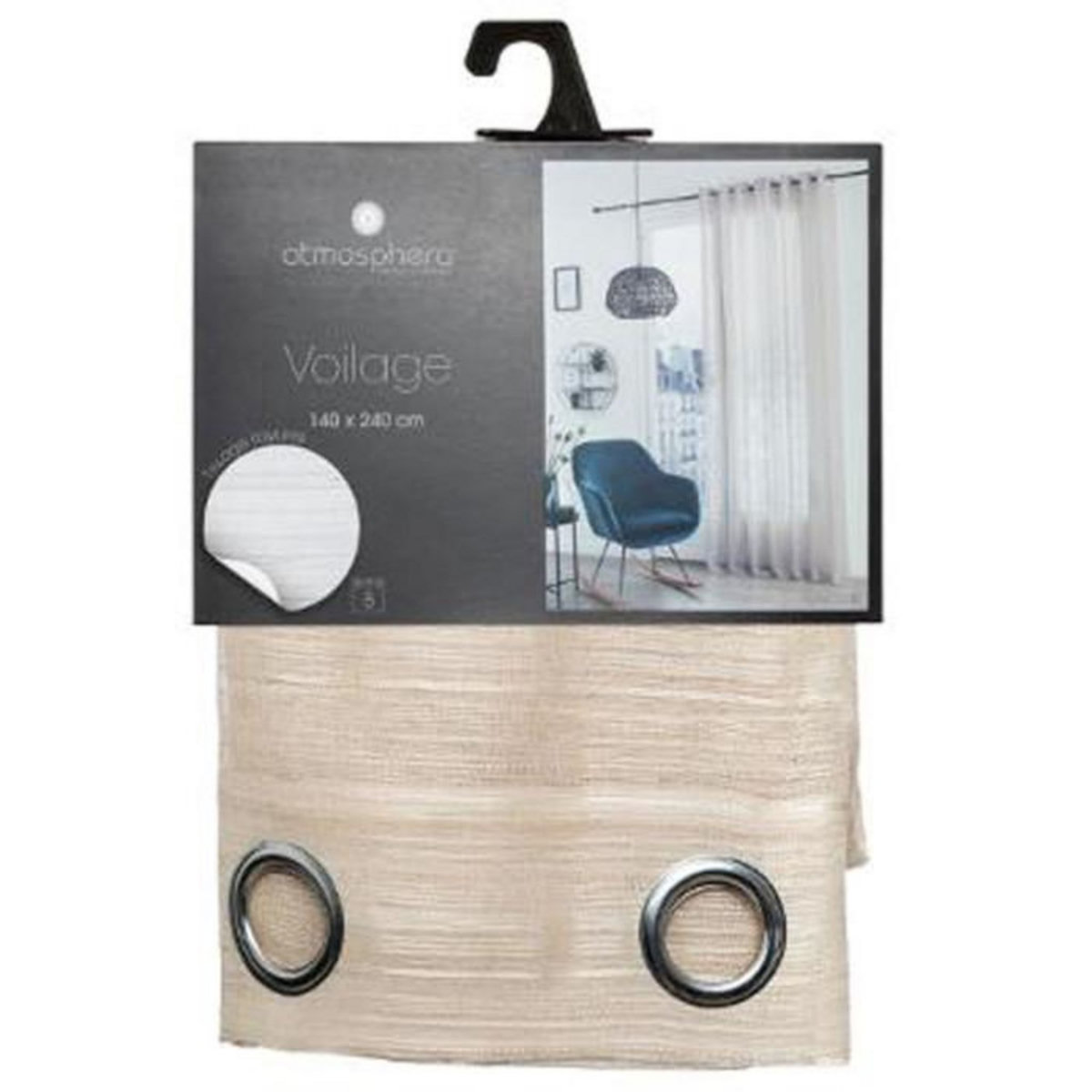 ATMOSPHERA Rideau Voilage Uni  Louis  140x240cm Lin