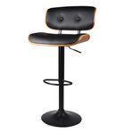 Rendez vous déco Chaise de bar réglable 65/86 cm en cuir synthétique noir-Melchior