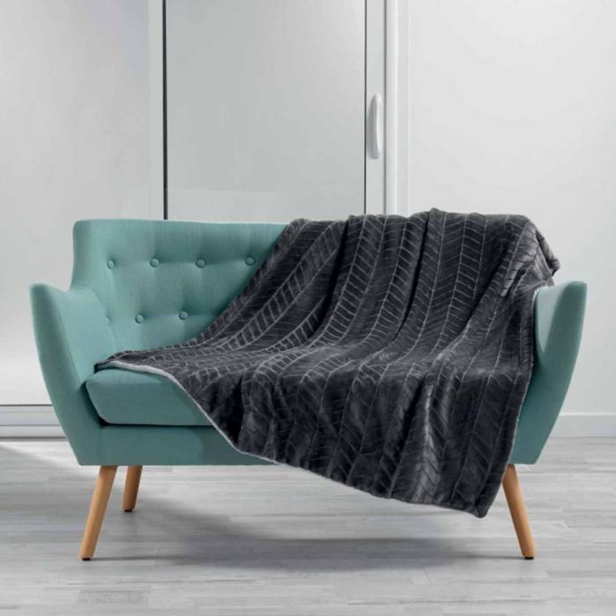 Paris Prix Plaid Motif Jacquard  Zema  125x150cm Anthracite