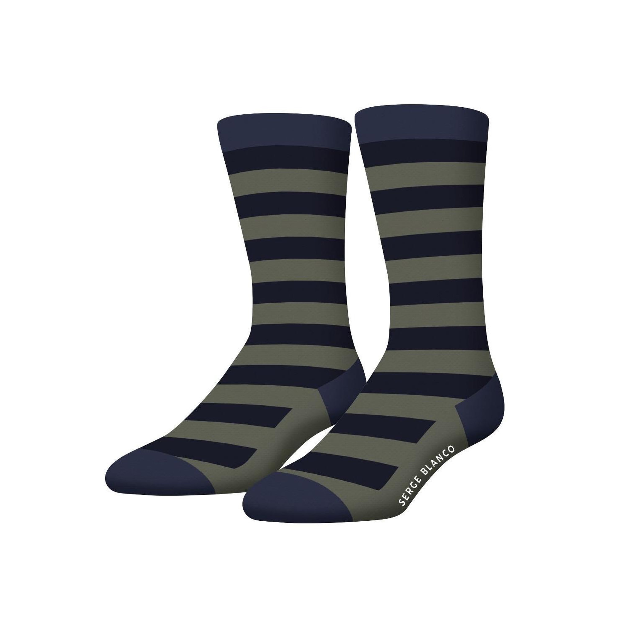 Voir la diapositive 5 : SERGE BLANCO Lot de 6 paires de chaussettes de ville homme rayées modèle A