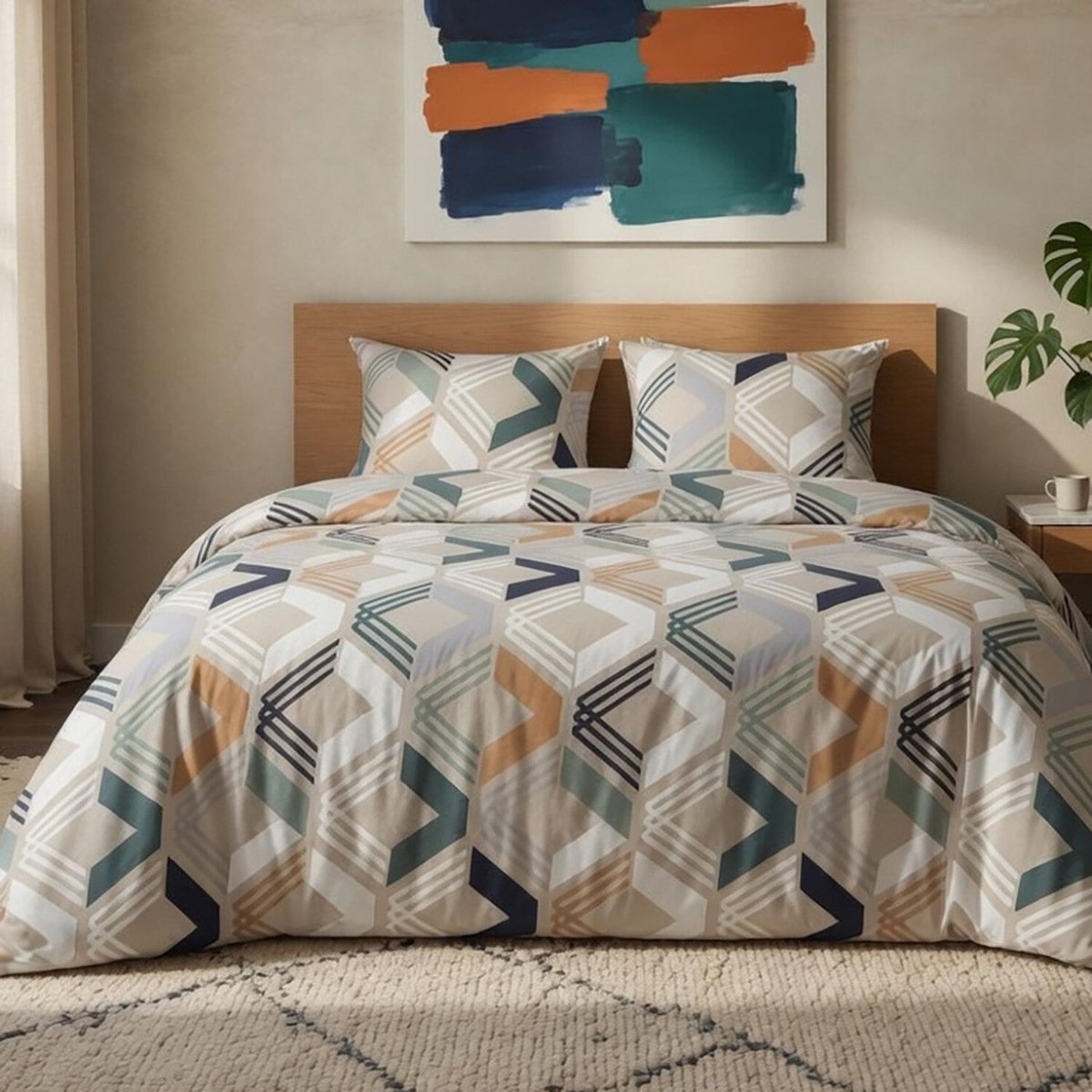 Home collection Parure housse de couette malte marine