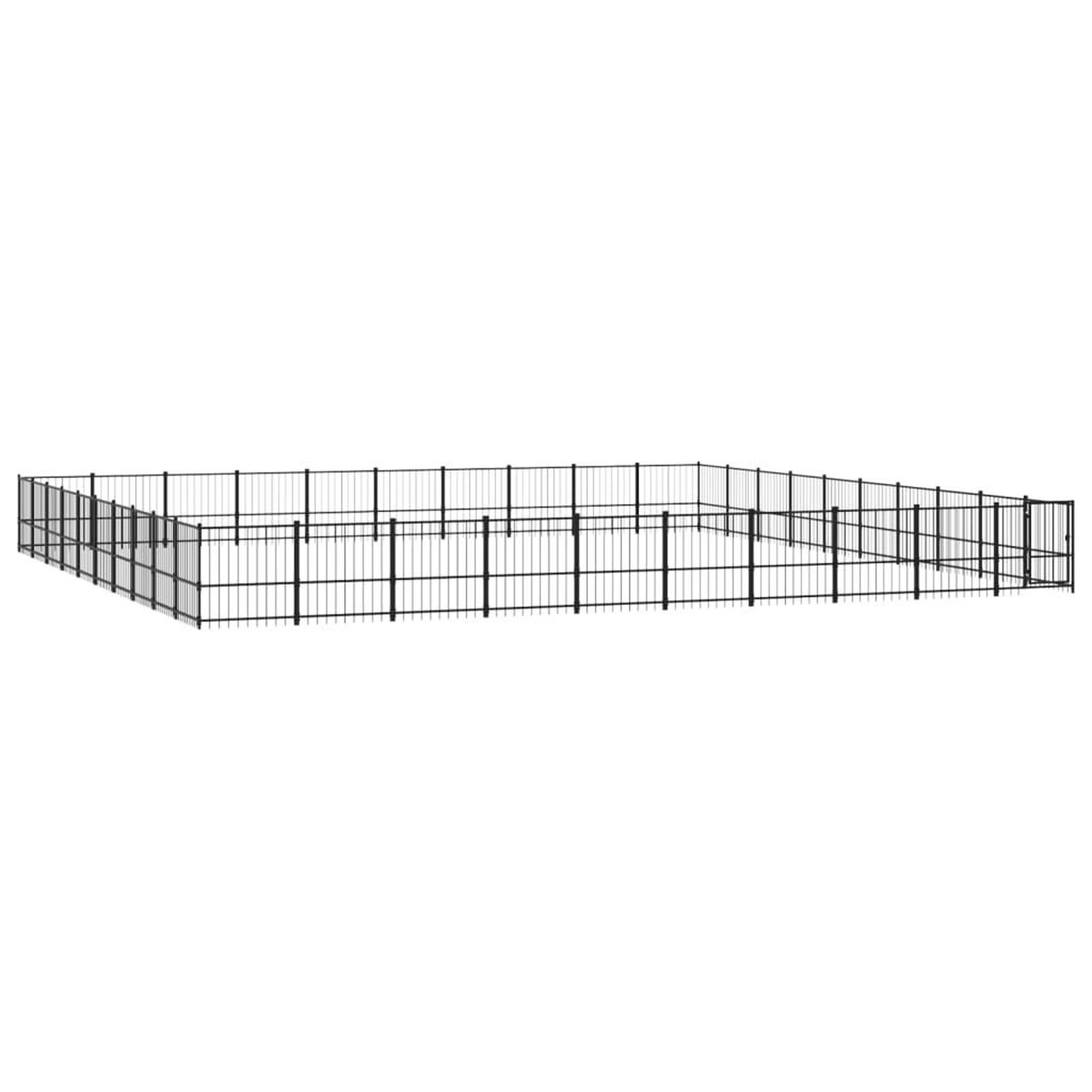 Voir la diapositive 2 : VIDAXL Chenil d'exterieur pour chiens Acier 94,09 m²