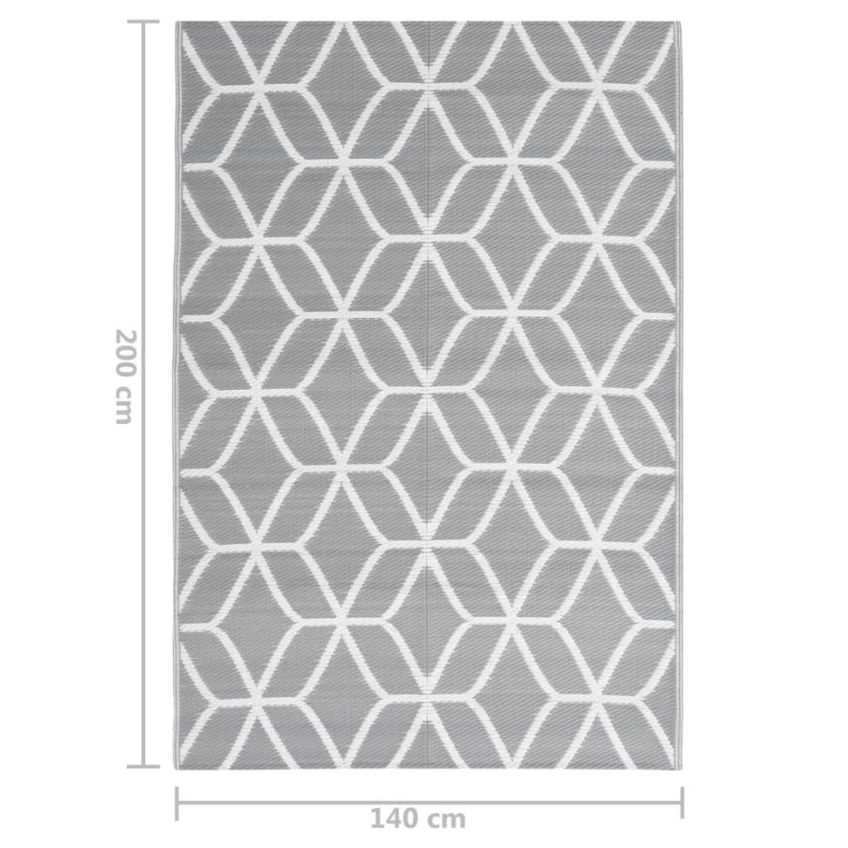 VIDAXL Tapis d'exterieur ARAKIL Gris 140x200 cm PP