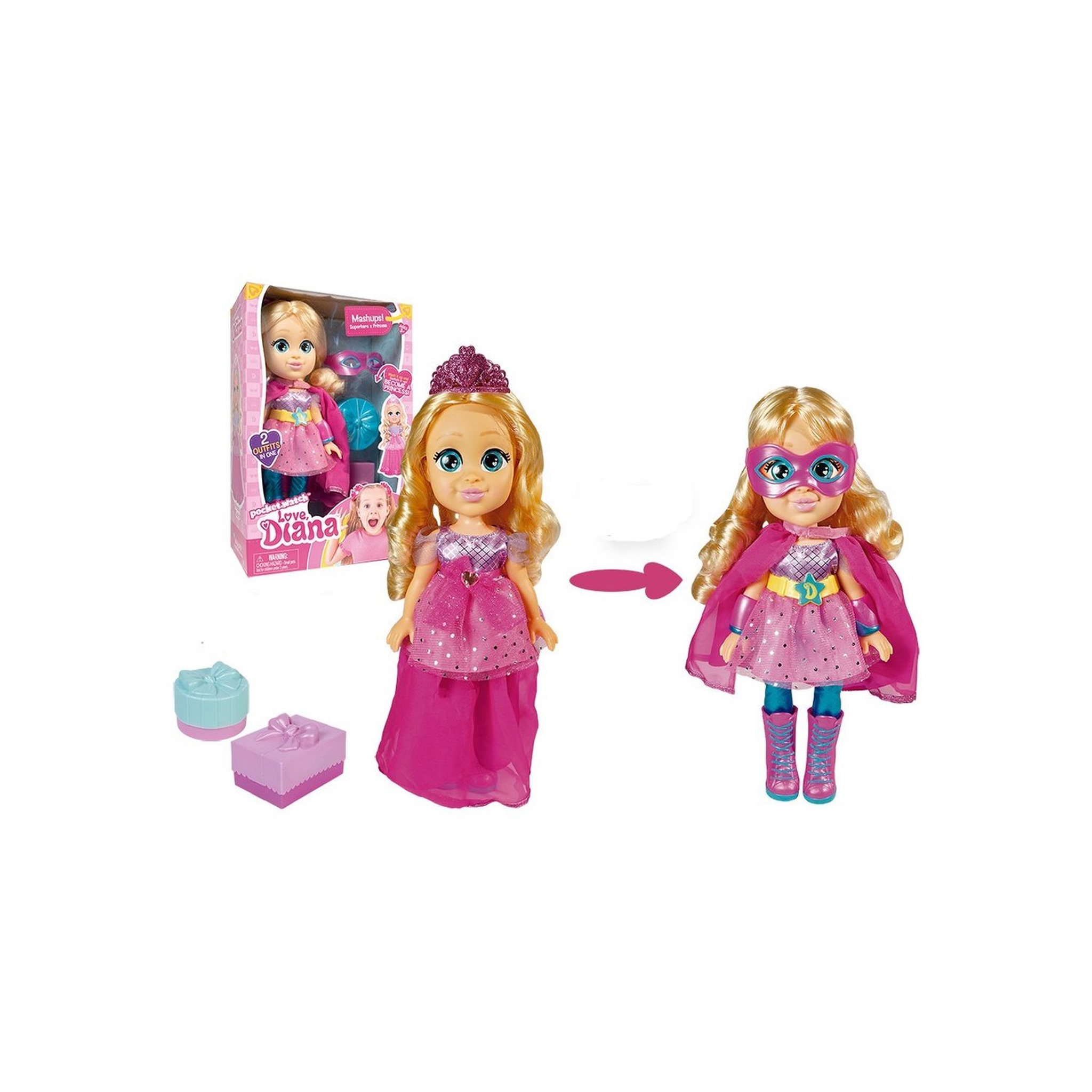Voir la diapositive 3 : GP TOYS Poupée Love Diana 2 tenues Superhéros et Princesse