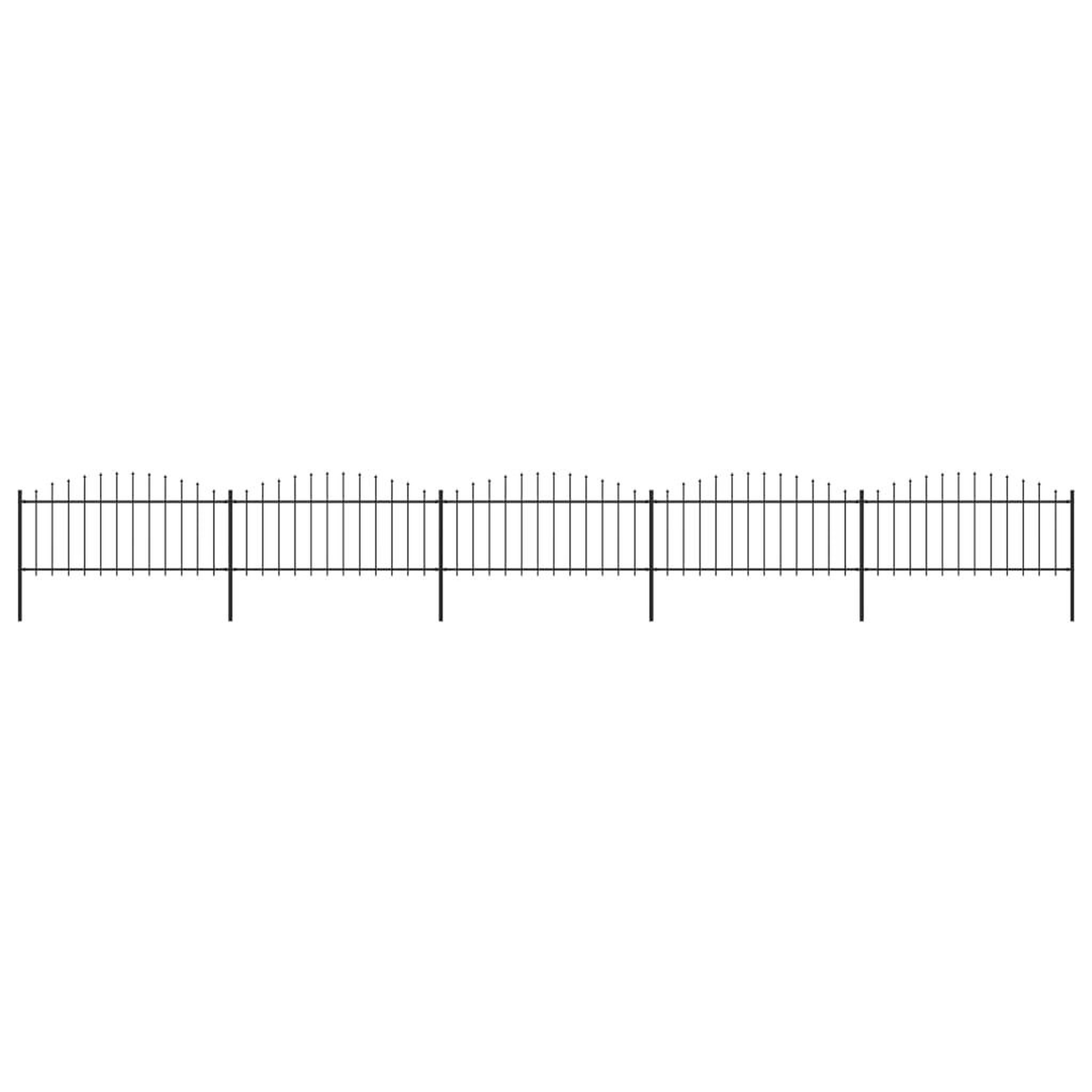 VIDAXL Cloture de jardin a dessus en lance Acier (0,5-0,75)x8,5 m Noir