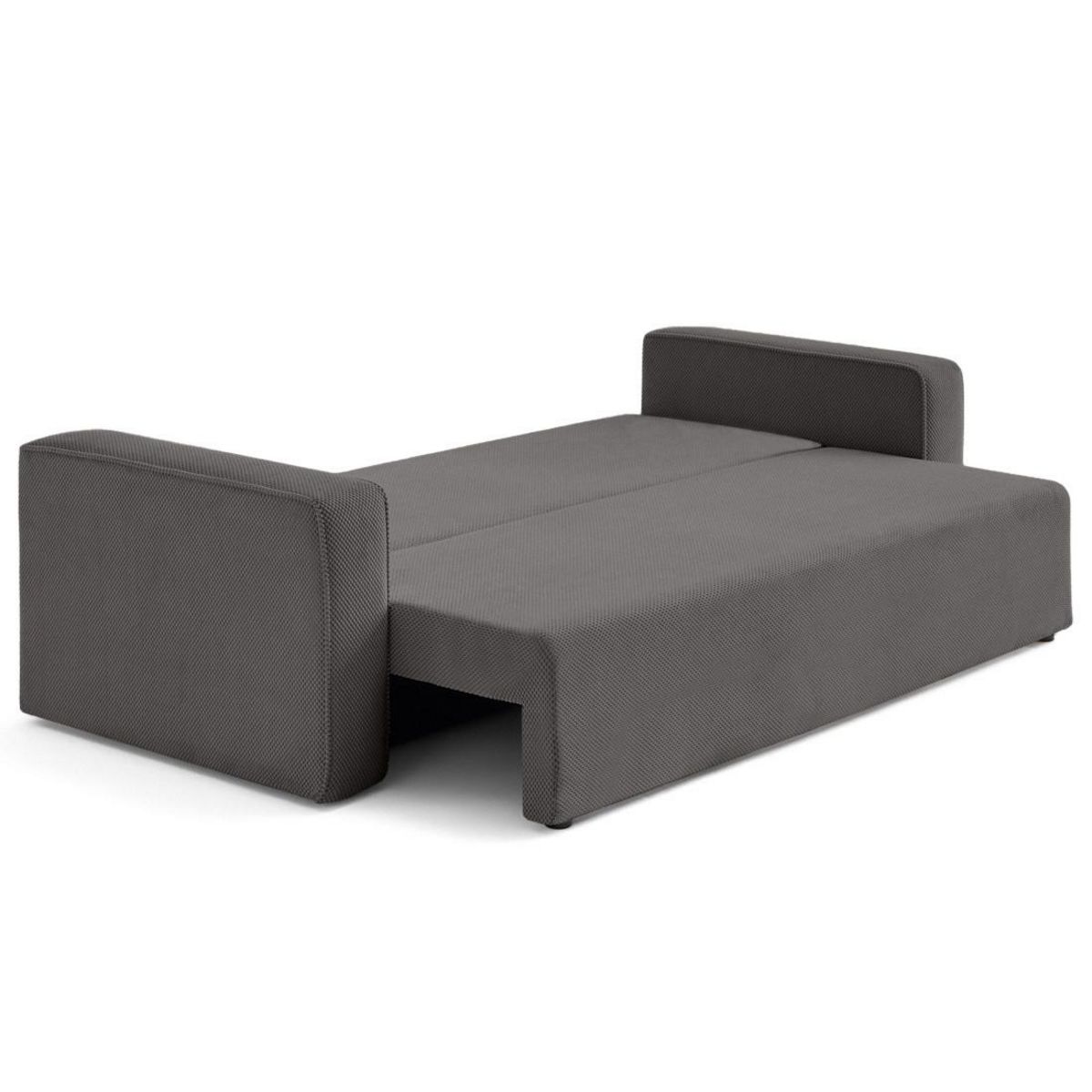 BEST MOBILIER Topaze - canapé droit 3 places convertible avec coffre en velours texturé