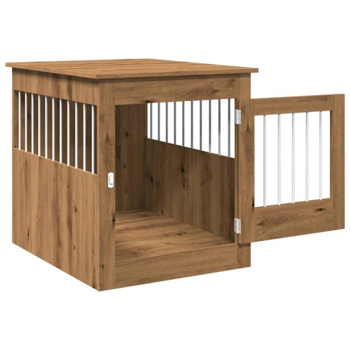 VIDAXL Meuble de cage pour chiens chêne artisanal 64,5x80x71 cm