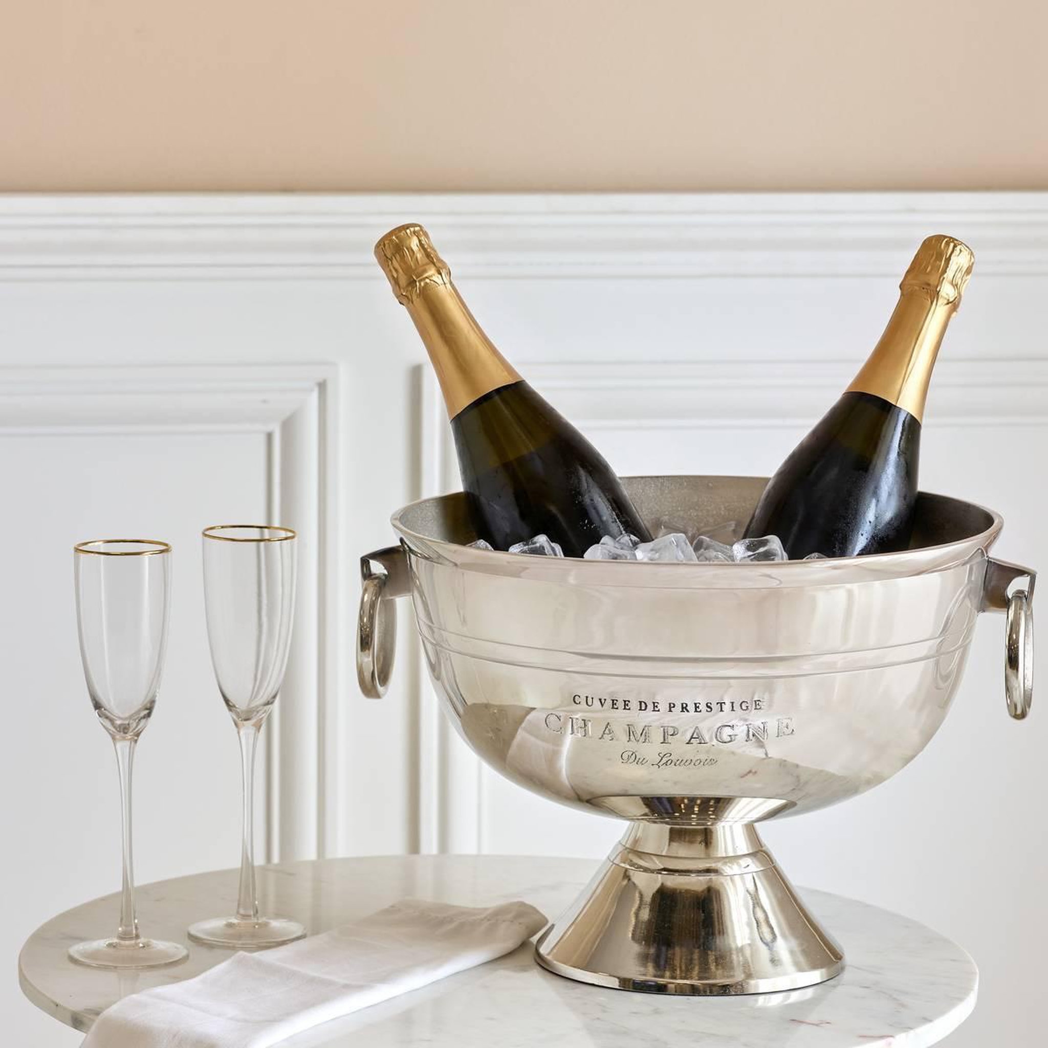 Voir la diapositive 3 : SECRET DE GOURMET Vasque à champagne  cuvée de prestige  11l argent