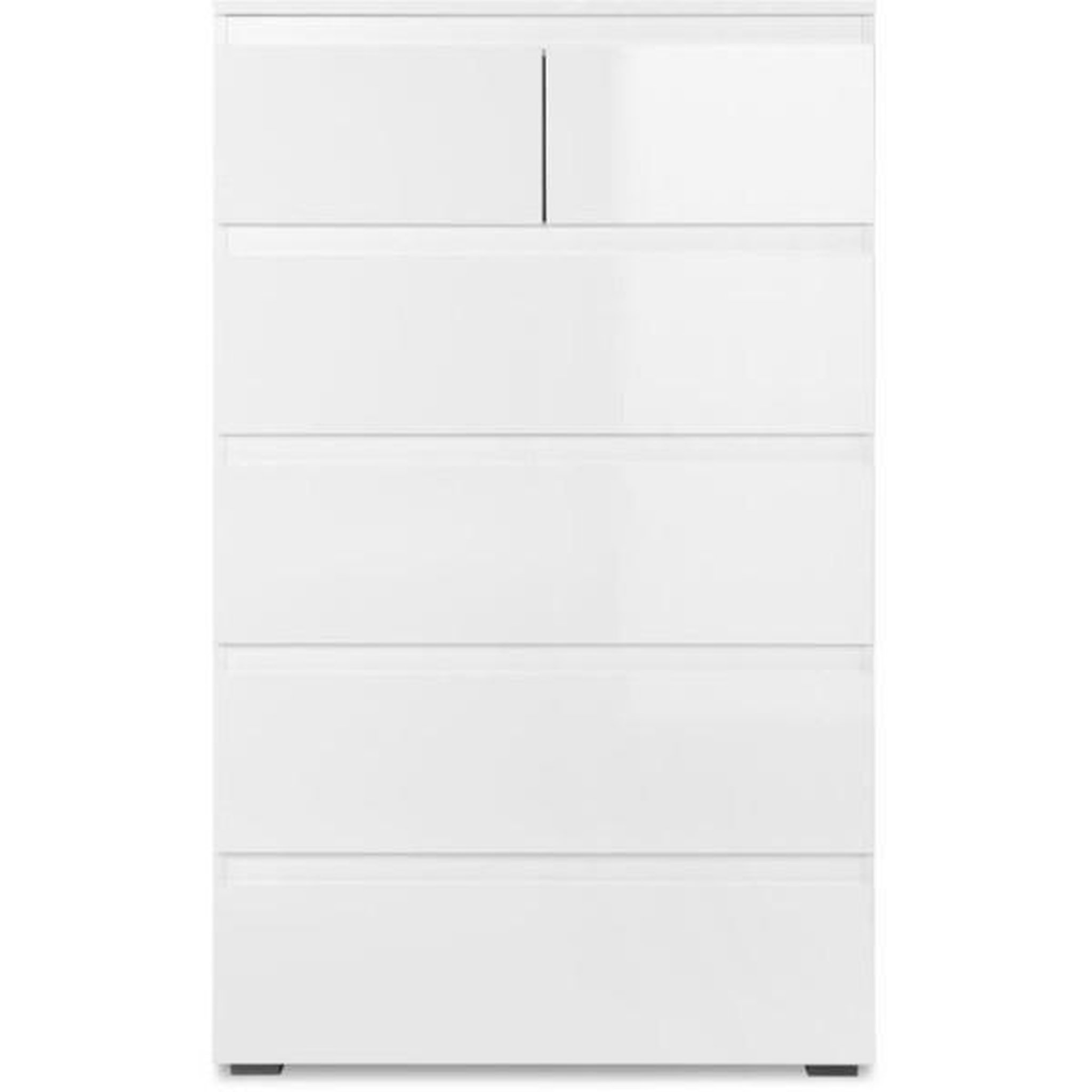 Voir la diapositive 5 : MARKET24 Commode capetown - décor blanc brillant - 6 tiroirs - l80 x h131,5 x p40 cm