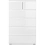 Voir la diapositive 5 : MARKET24 Commode CAPETOWN - Décor blanc brillant - 6 Tiroirs - L80 x H131,5 x P40 cm