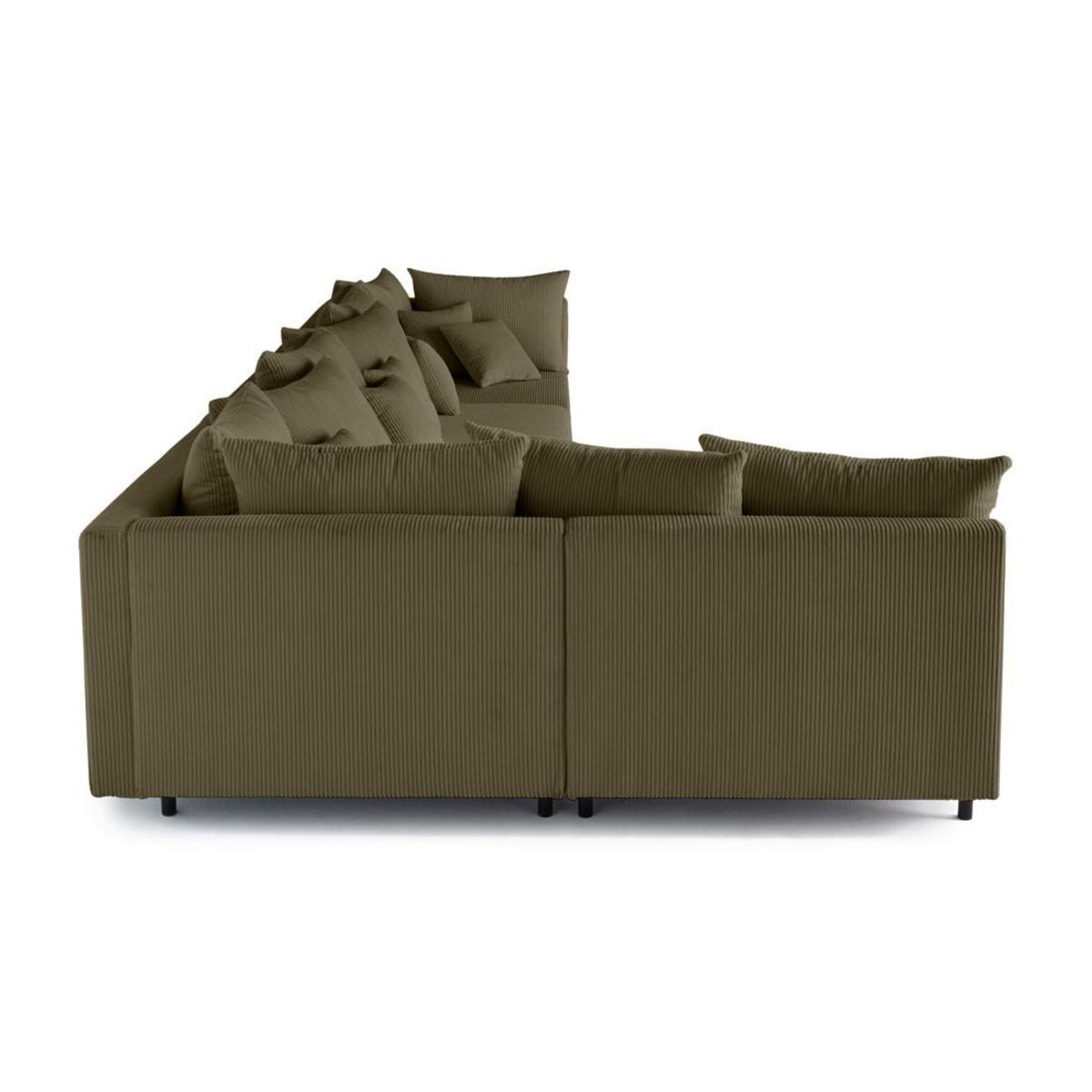 LISA DESIGN Edinburg - canapé modulable d'angle réversible 5 places - en velours côtelé