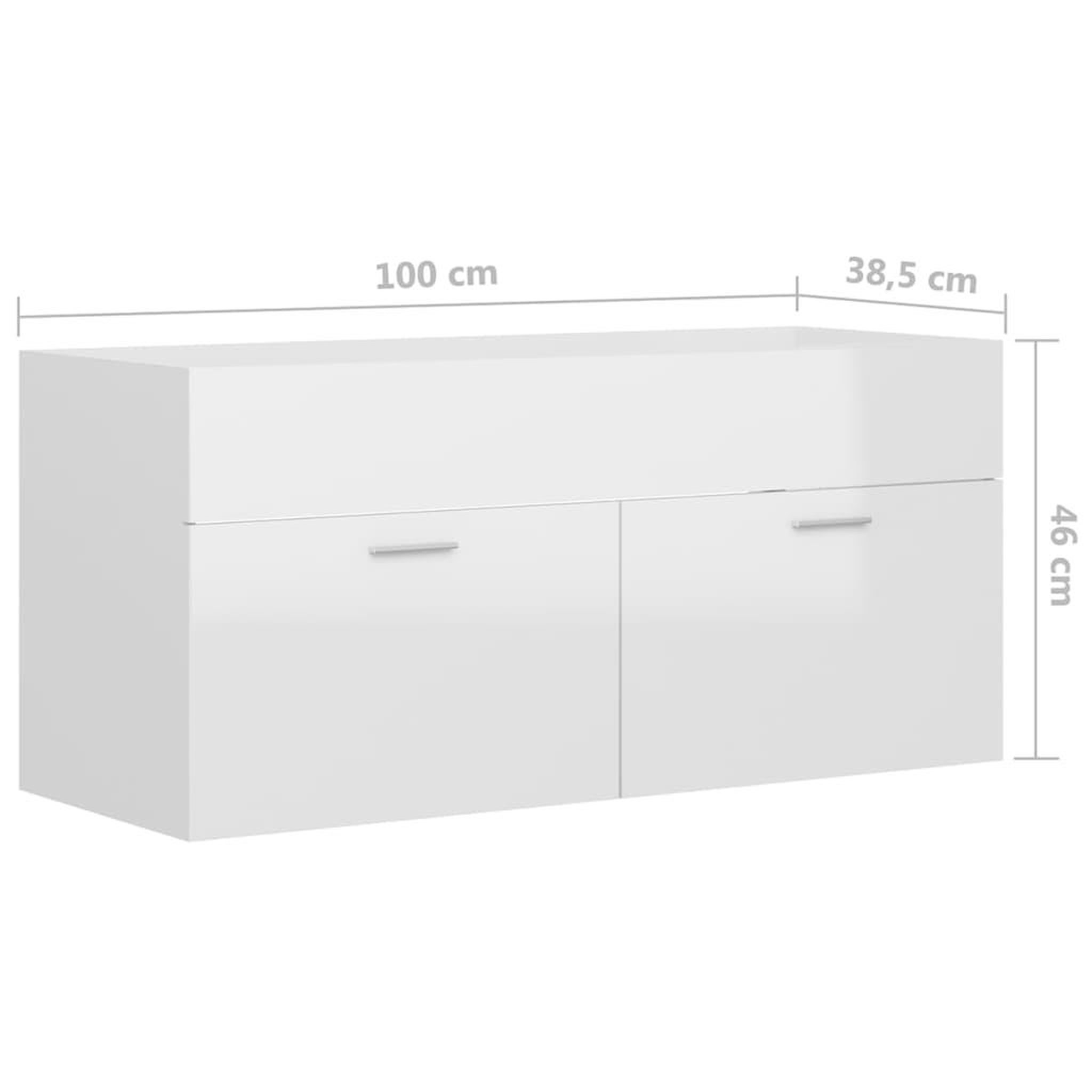 Voir la diapositive 6 : VIDAXL Armoire d'evier avec lavabo integre Blanc brillant Agglomere