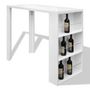 Voir la diapositive 2 : VIDAXL Table de bar MDF avec casier a bouteilles Blanc haut brillance
