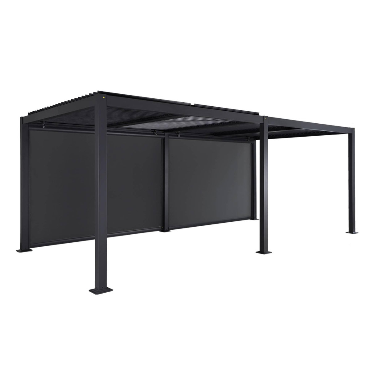 SWEEEK Pergola bioclimatique aluminium et acier 3x6m lames orientables + 2 stores 3m PALACE anthracite