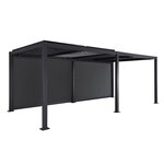 SWEEEK Pergola bioclimatique aluminium et acier 3x6m lames orientables + 2 stores 3m PALACE anthracite