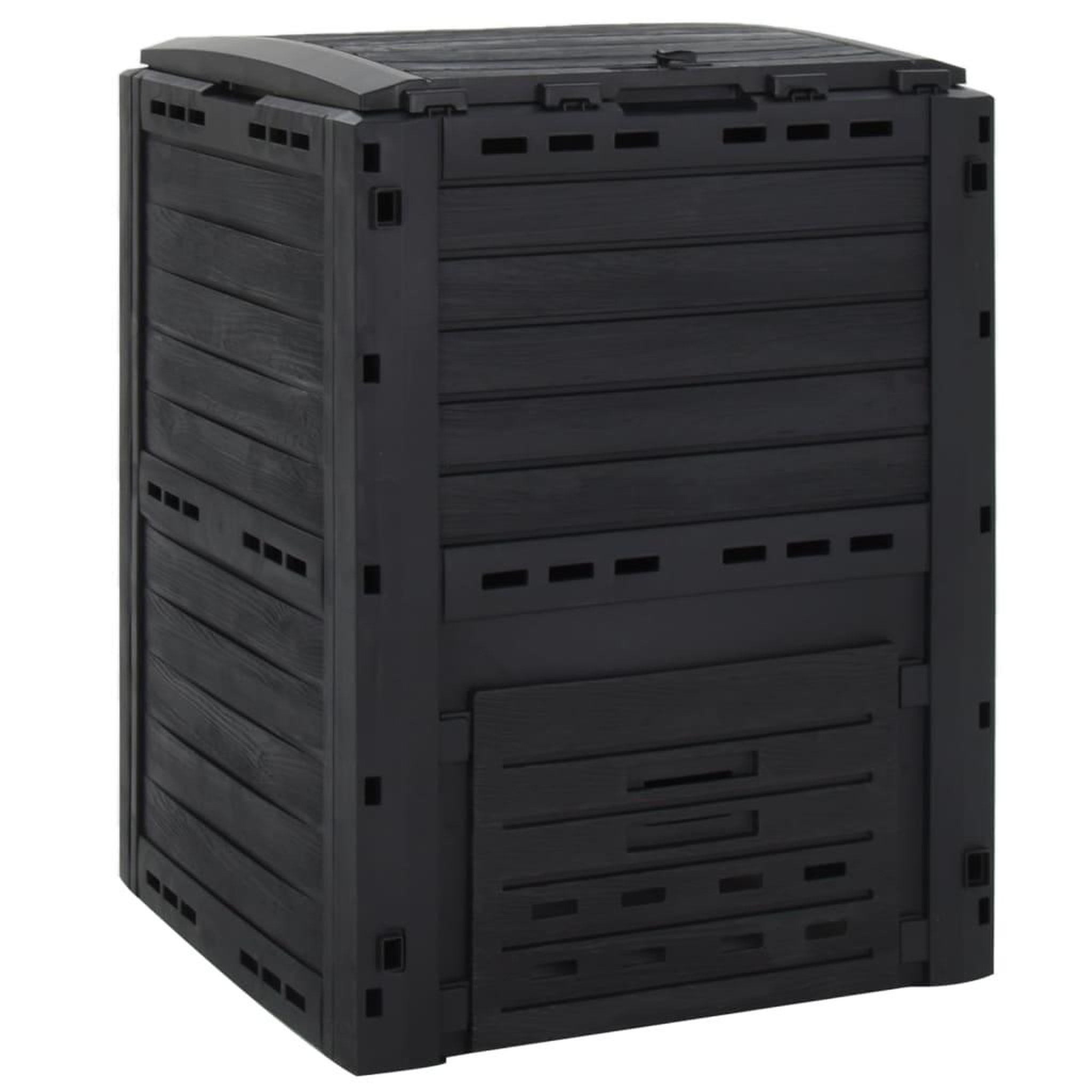 VIDAXL Composteur de jardin noir 280 l polypropylene