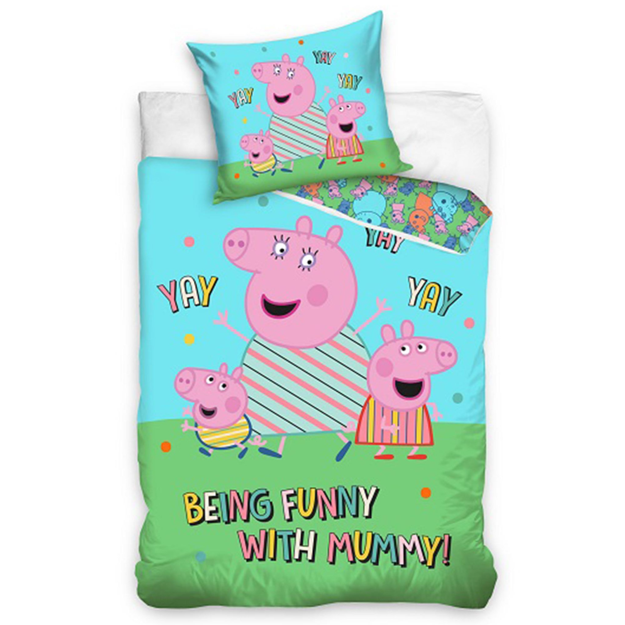 Peppa Pig Parure de lit enfant 140x200 cm peppa pig yay yay 100% coton
