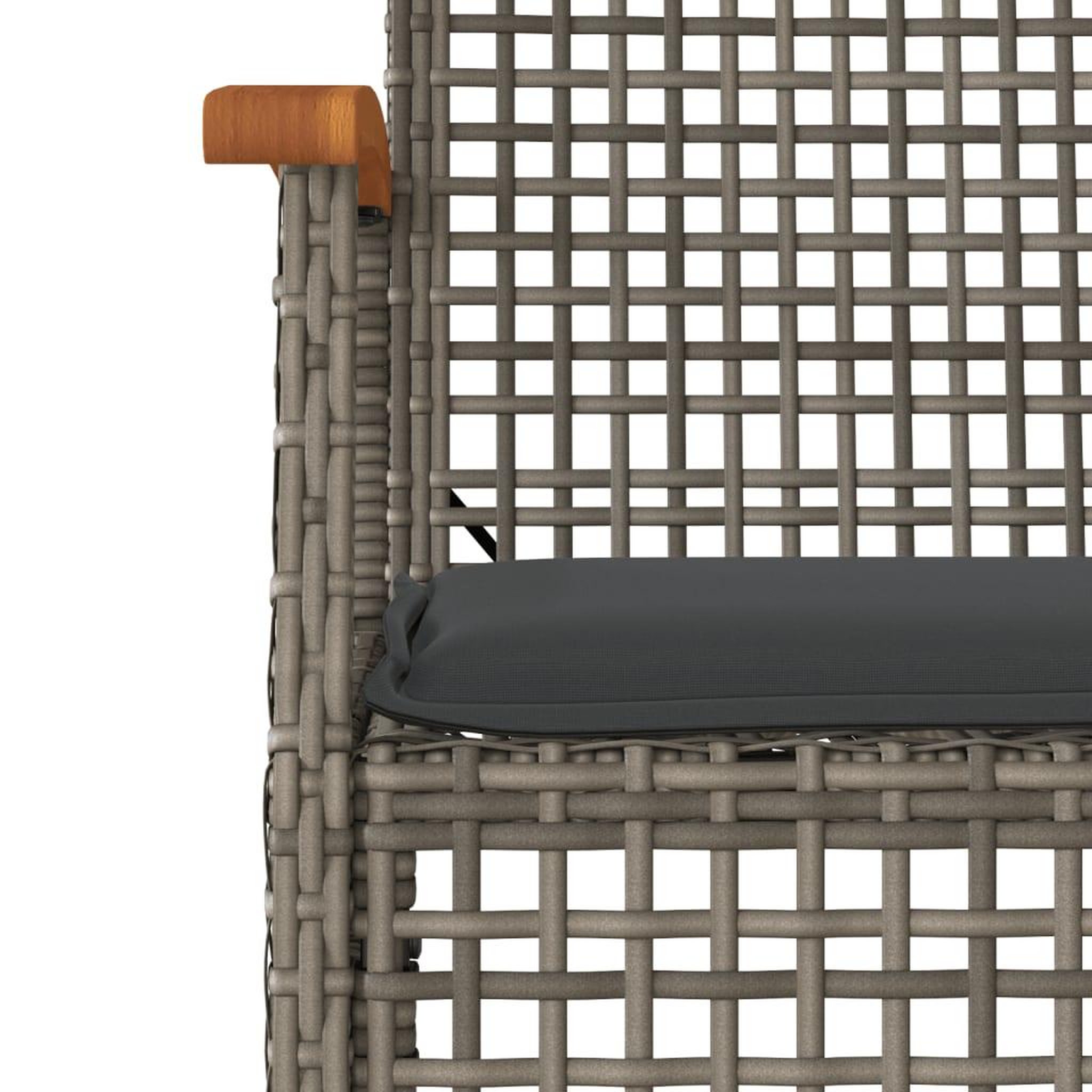 Voir la diapositive 4 : VIDAXL Ensemble a manger de jardin 5 pcs coussins gris resine tressee