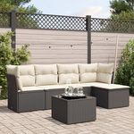 VIDAXL Salon de jardin 6 pcs avec coussins noir resine tressee