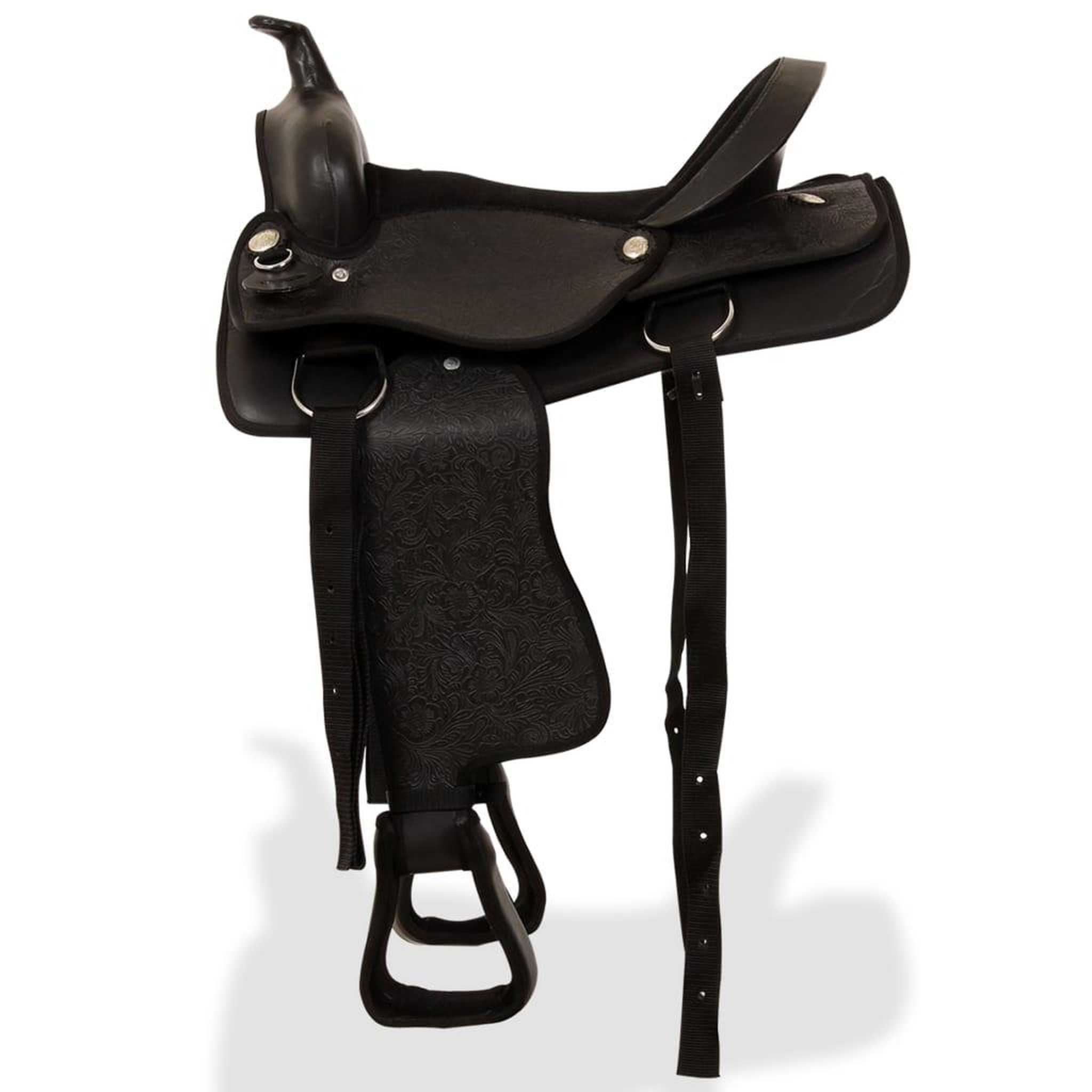 Voir la diapositive 4 : VIDAXL Selle, bridon et col de poitrine Cuir veritable 16 po Noir