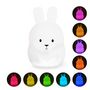 Voir la diapositive 4 : Lumisky Veilleuse bébé lapin sans fil touch LED BUNNY Blanc Silicone H19CM