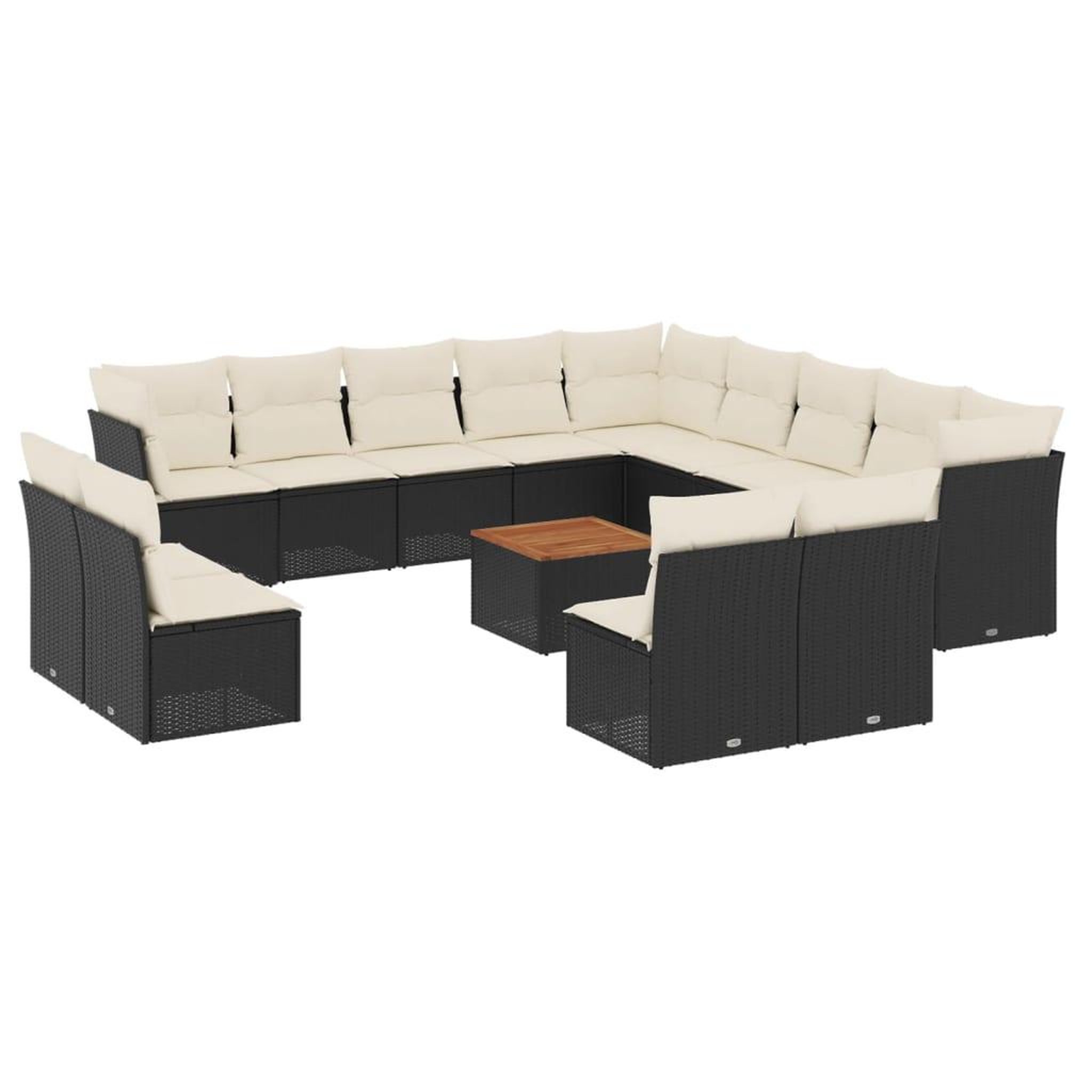 Voir la diapositive 2 : VIDAXL Salon de jardin avec coussins 14 pcs noir resine tressee