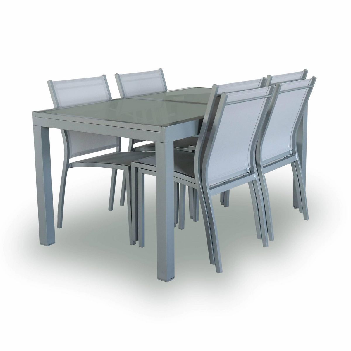 SWEEEK Housse de protection 150x125cm gris foncé - Bâche rectangulaire en polyester enduit PA pour tables de jardin Capua 150. Chicago 210 et Orlando