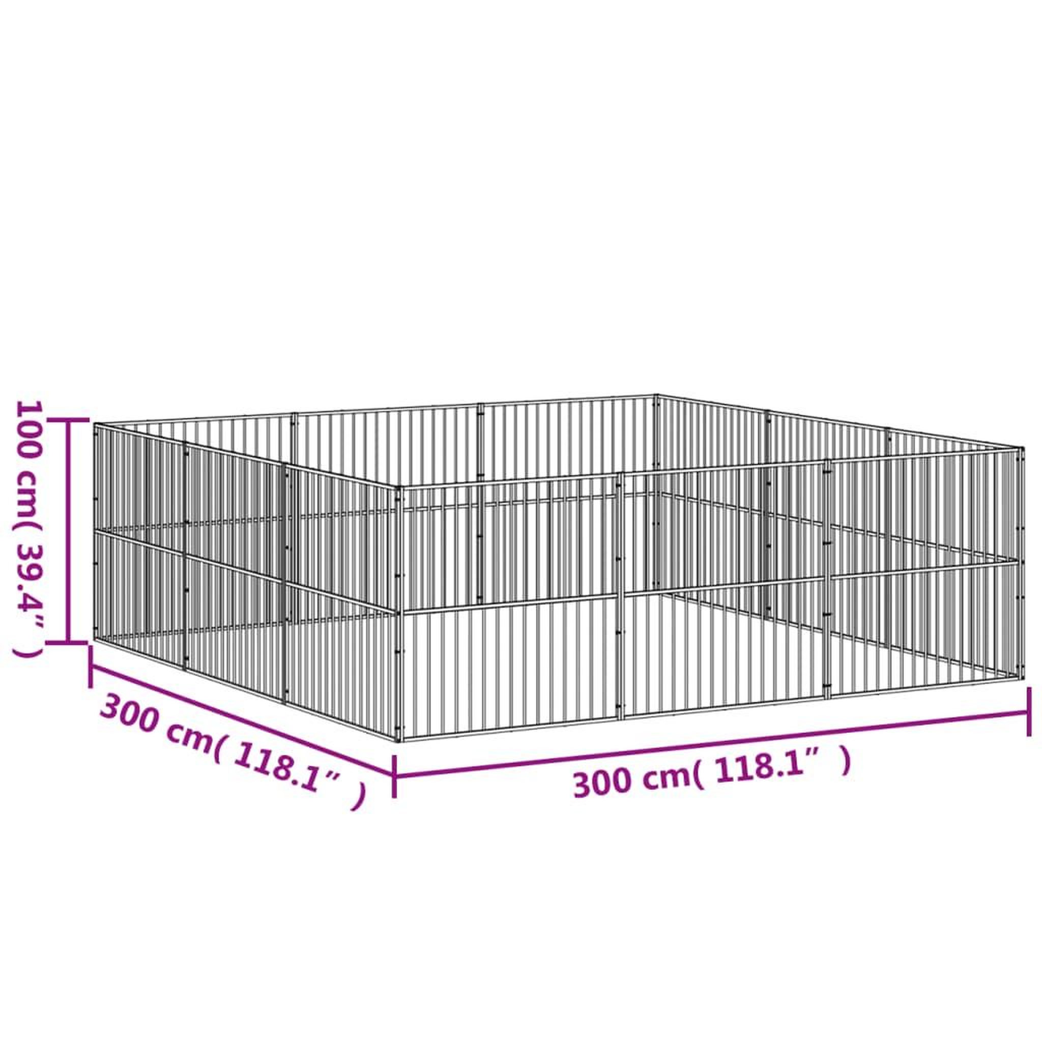 Voir la diapositive 6 : VIDAXL Parc pour chien 12 panneaux noir acier galvanise