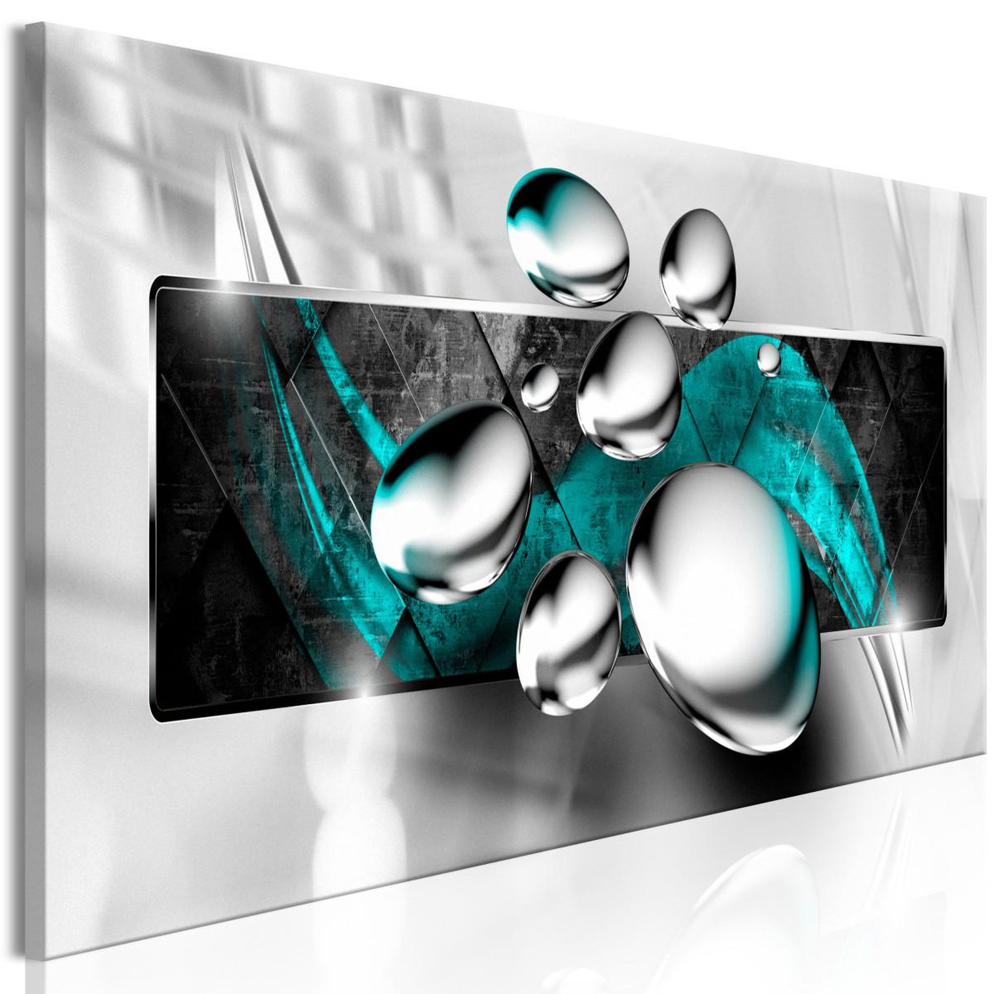Voir la diapositive 1 : Paris Prix Tableau Imprimé  Shiny Stones Narrow Turquoise