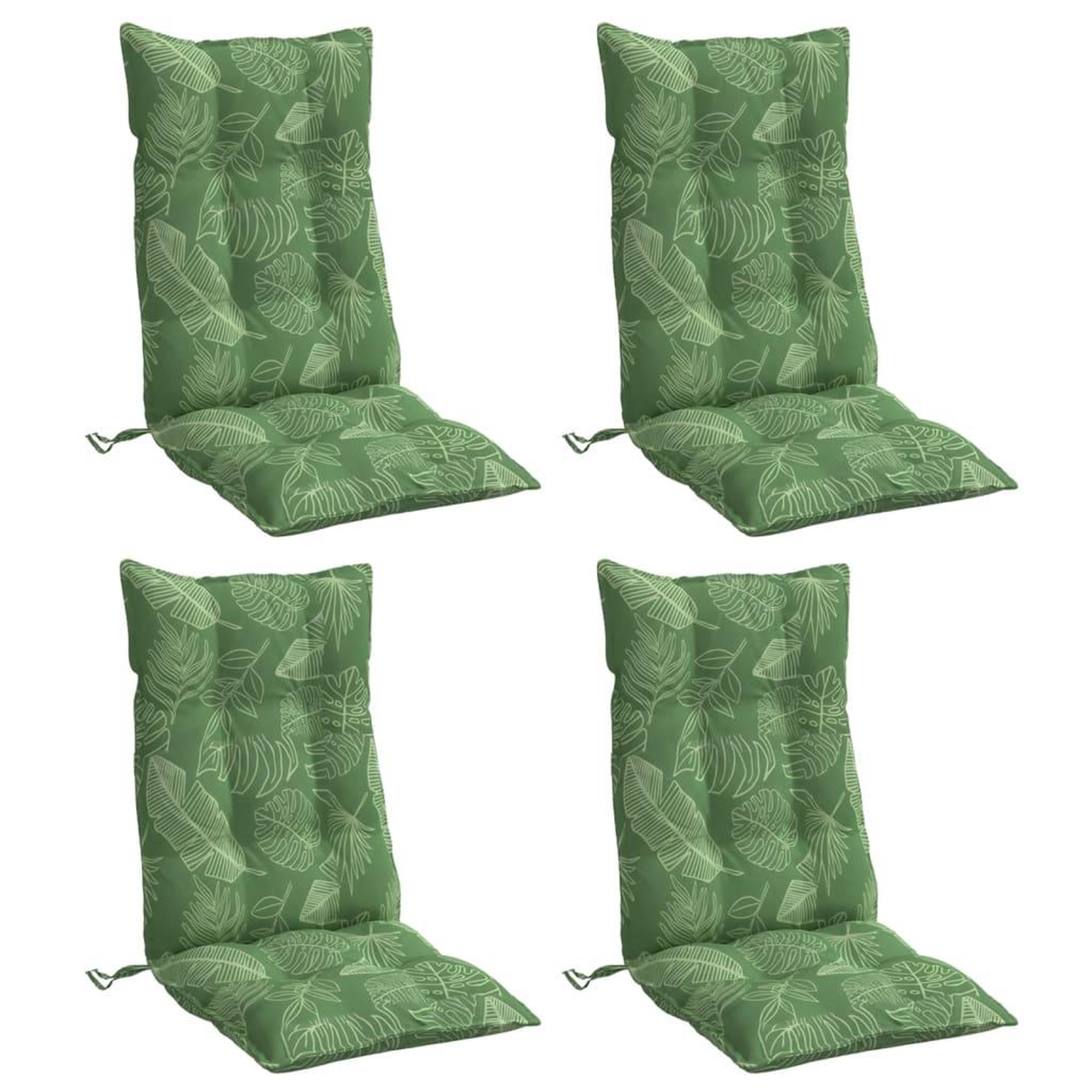 Voir la diapositive 3 : VIDAXL Coussins de chaise a dossier haut lot de 4 modele de feuille