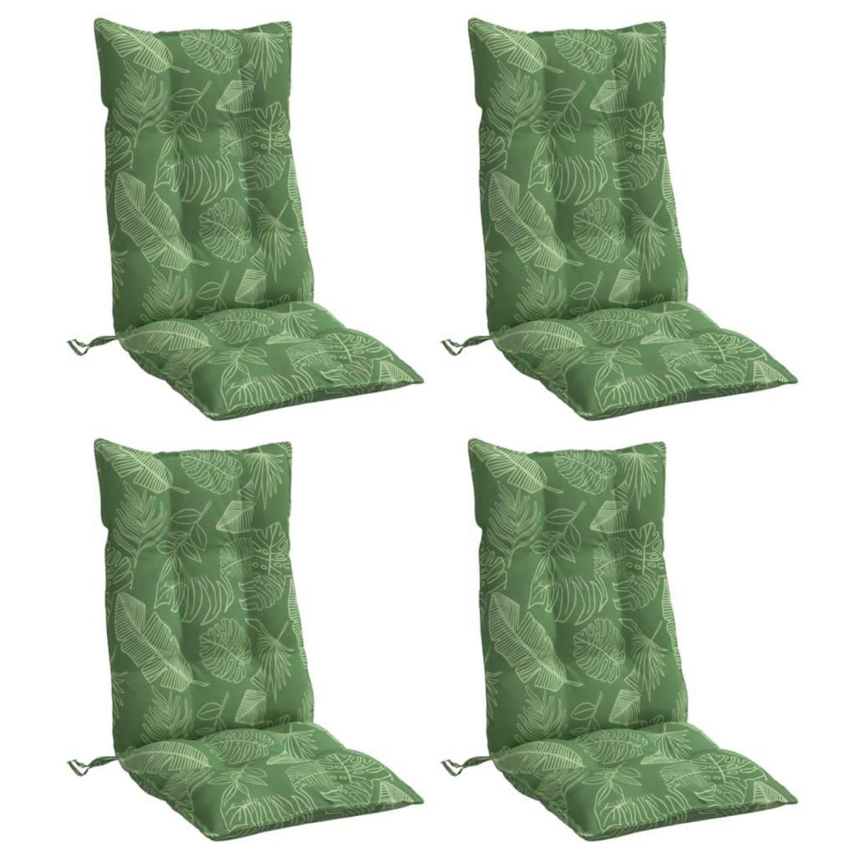 VIDAXL Coussins de chaise a dossier haut lot de 4 modele de feuille
