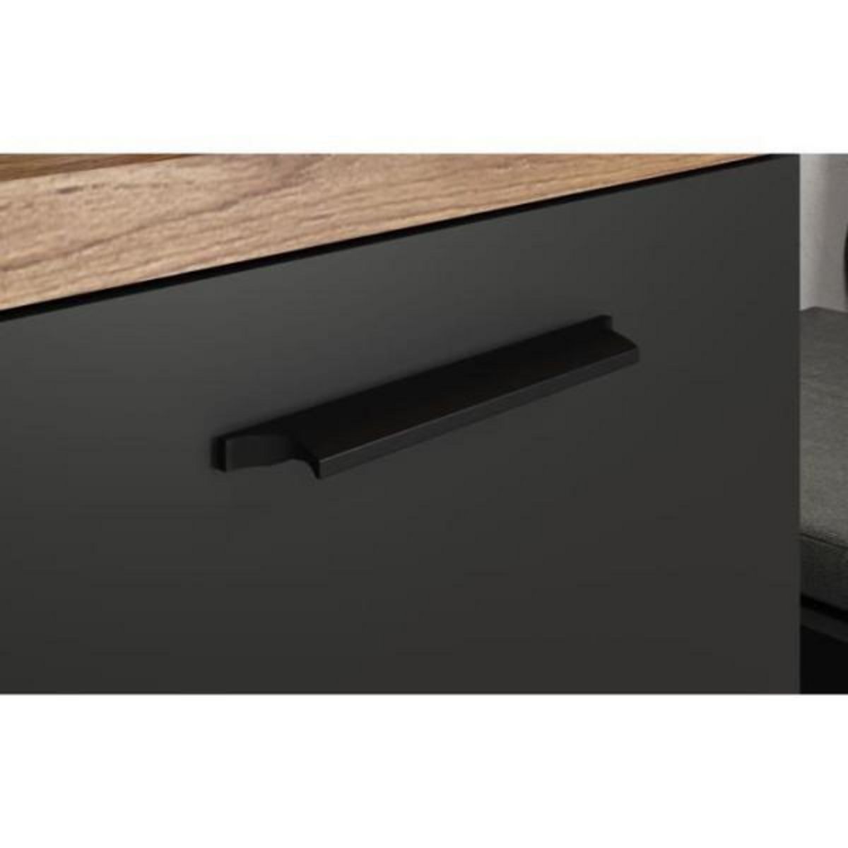 Trendteam Armoire de chambre SYNNAX - 2 Portes + 1 tiroir - Décor gris anthracite et chene miel - L65 x P40 x H198 cm - TRENDTEAM