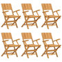 Voir la diapositive 2 : VIDAXL Chaises de jardin pliantes lot de 6 55x61x90cm bois massif teck
