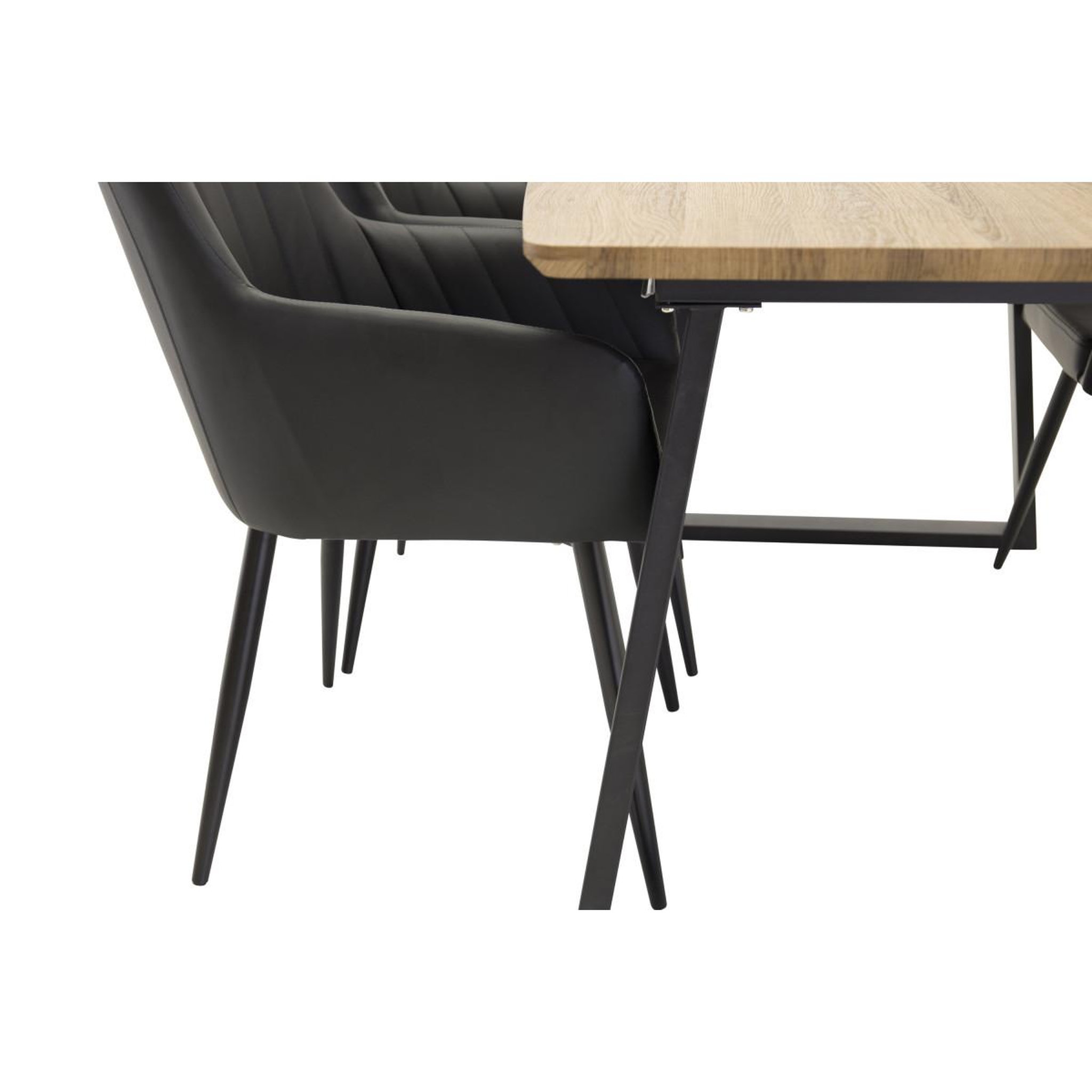 Voir la diapositive 3 : Paris Prix Ensemble table à manger extensible & 4 chaises  inca & comfort  160-200cm noyer & noir