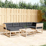 Voir la diapositive 1 : VIDAXL Salon de jardin 6 pcs avec coussins bois de pin massif