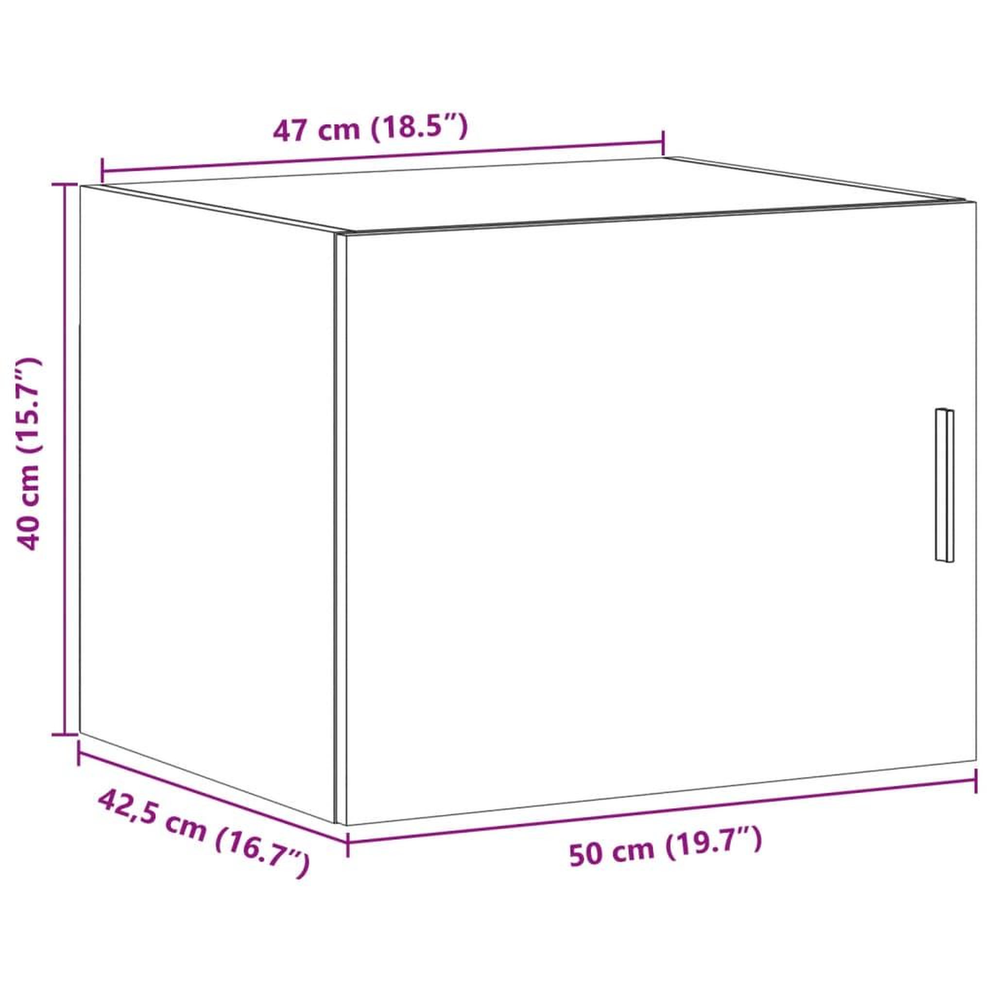 Voir la diapositive 6 : VIDAXL Armoire murale gris beton 50x42,5x40 cm bois d'ingenierie