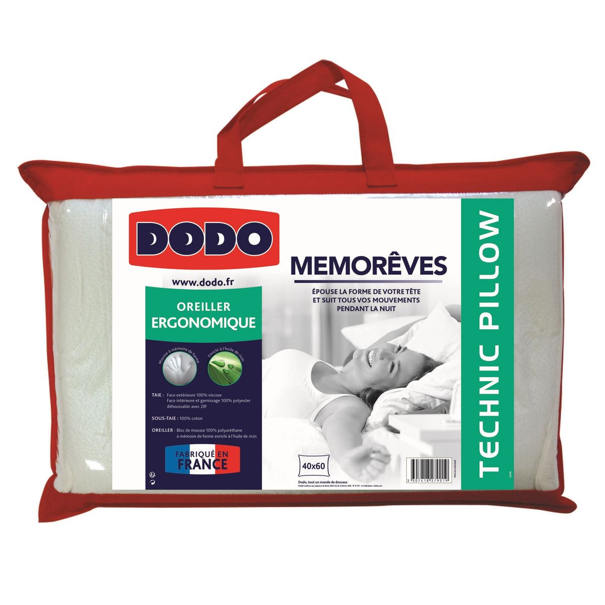 DODO Oreiller ergonomique polyester DODO MEMOREVES