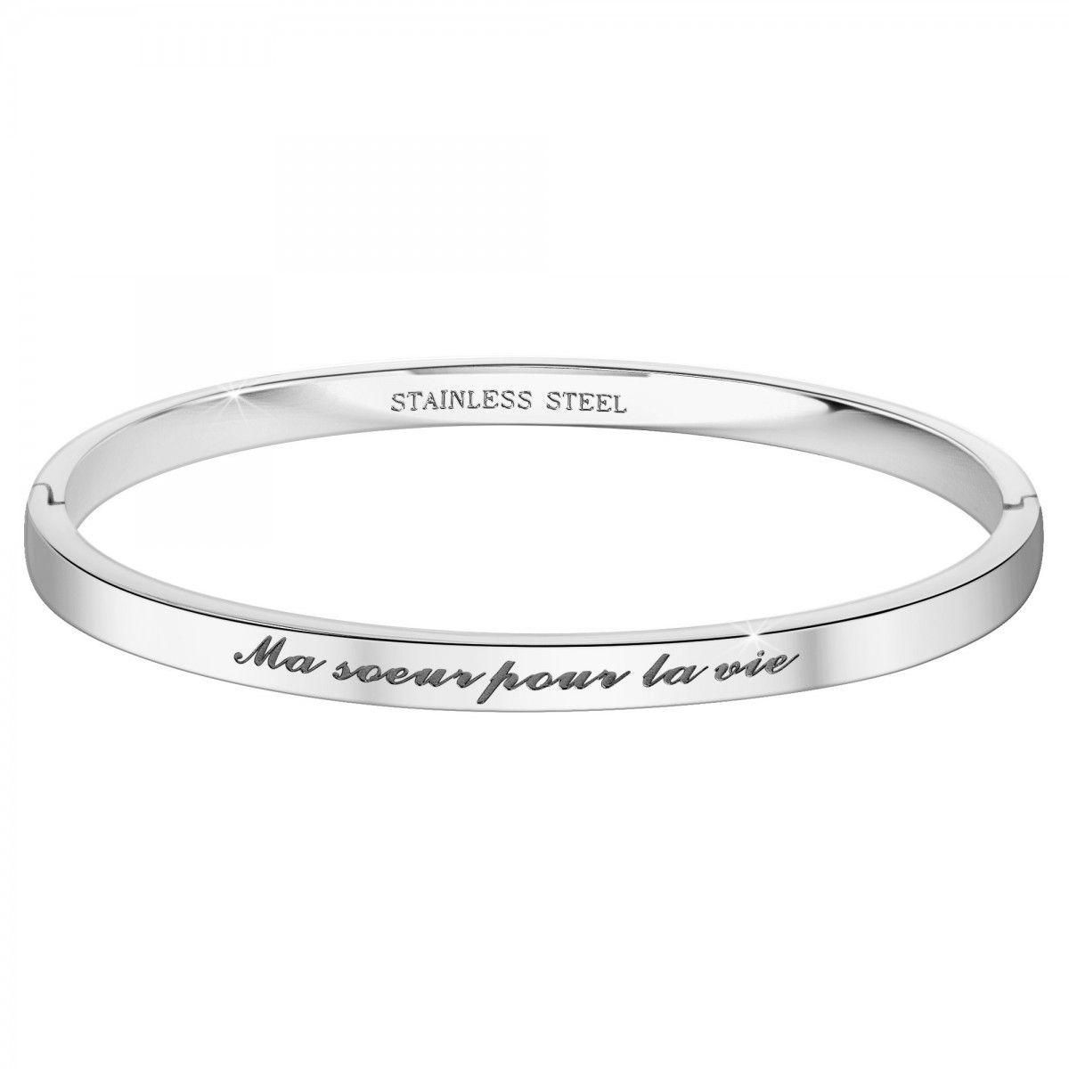 SC CRYSTAL Ma soeur pour la vie - Bracelet SC Crystal en Acier Rhodié argenté