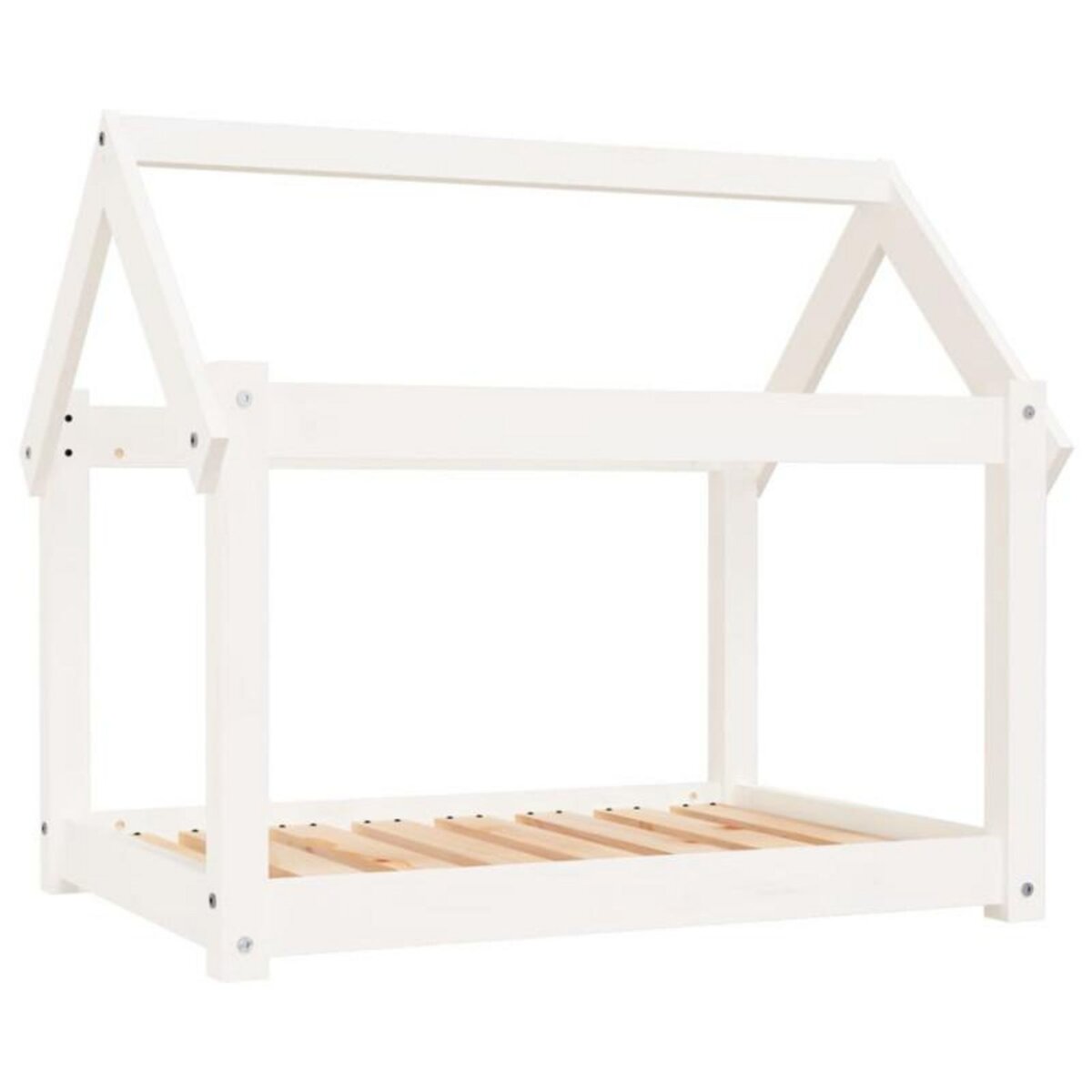 VIDAXL Lit pour chien Blanc 81x60x70 cm Bois de pin solide
