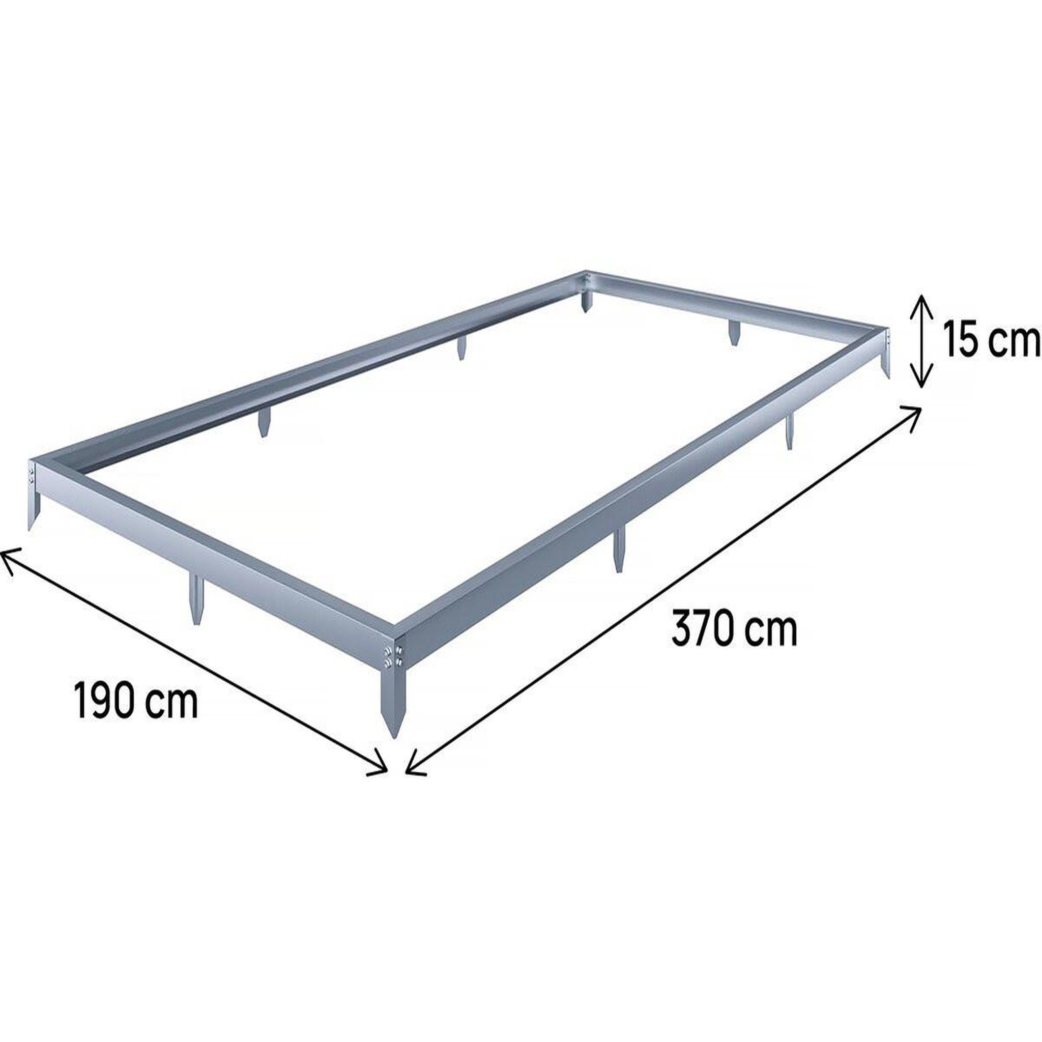 Voir la diapositive 4 : Habitat et Jardin Embase en acier galvanisé pour serre jardin  basilic  - 7,03 m² - gris