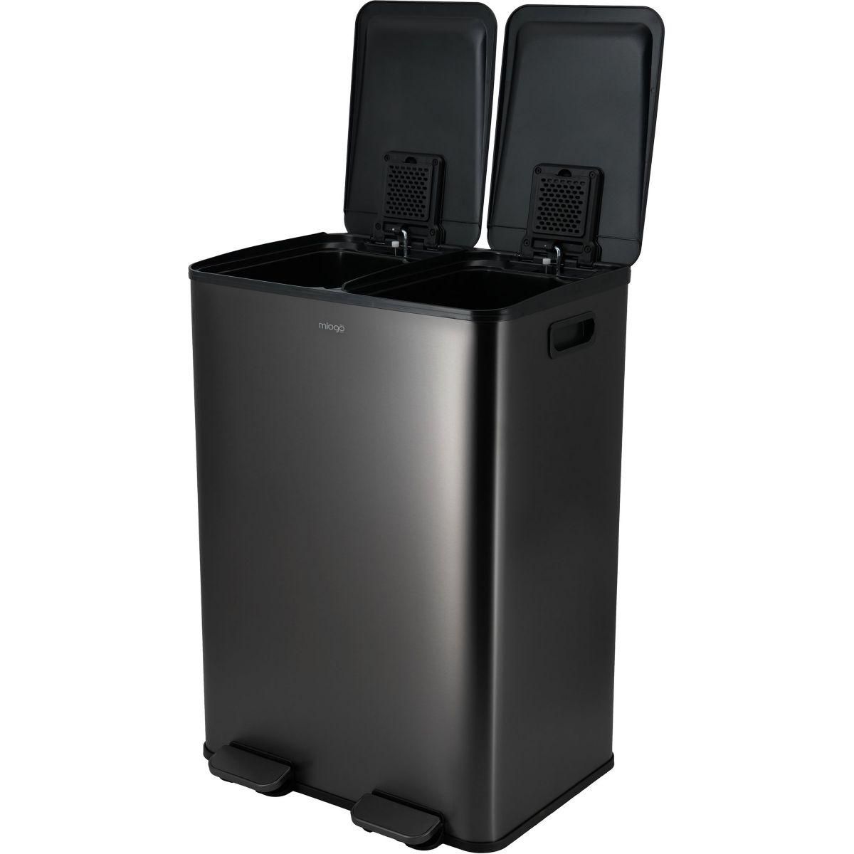 MIOGO Poubelle tri sélectif 60L anthracite