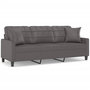 Voir la diapositive 2 : VIDAXL Canape 3 places avec oreillers decoratifs gris 180cm similicuir